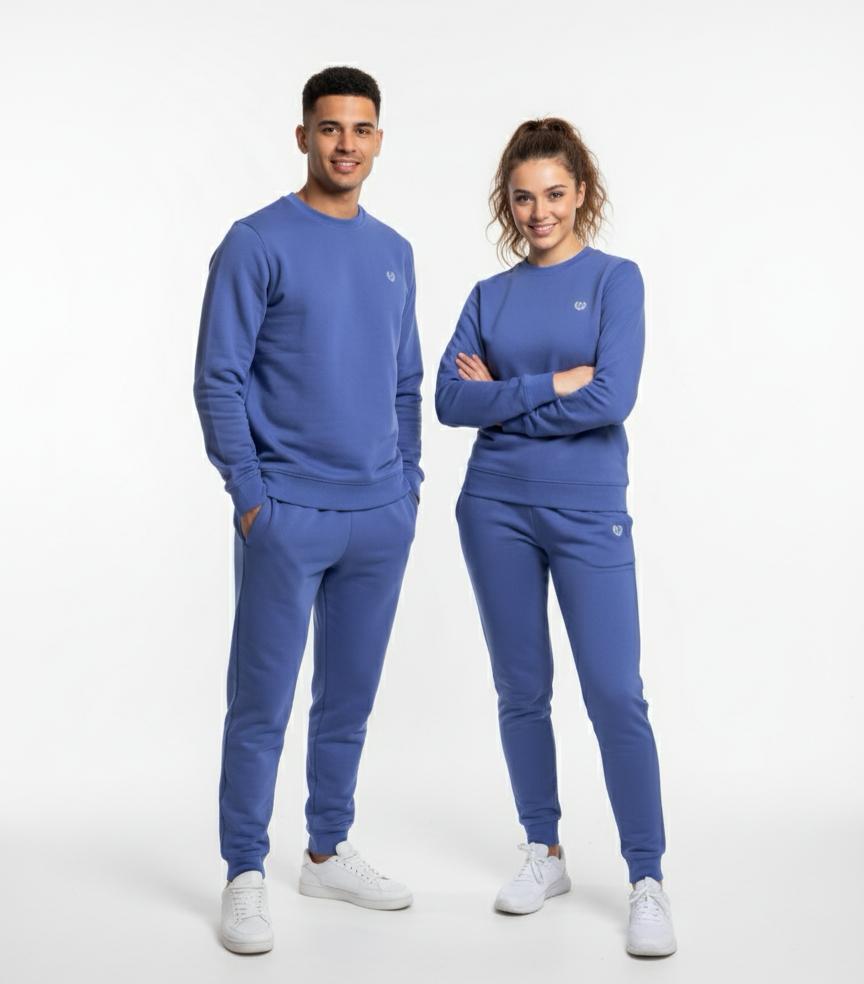 Premium Cotton Fleece Sweatshirt & Trouser Set - Royal Blue