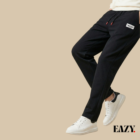 Black Cotton Fleece Trousers  with bottom stoper
