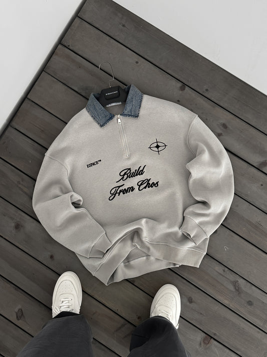 Premium Haider gry with zip neck oversize sweatshirt