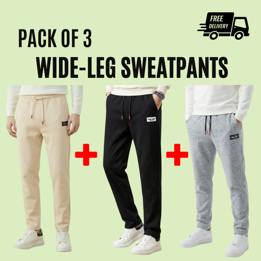 pack of 3 cotton fleece sweattrouser