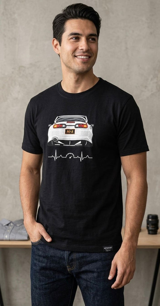 Round Neck Cotton Jersey Shirt – Car Logo Embroidery